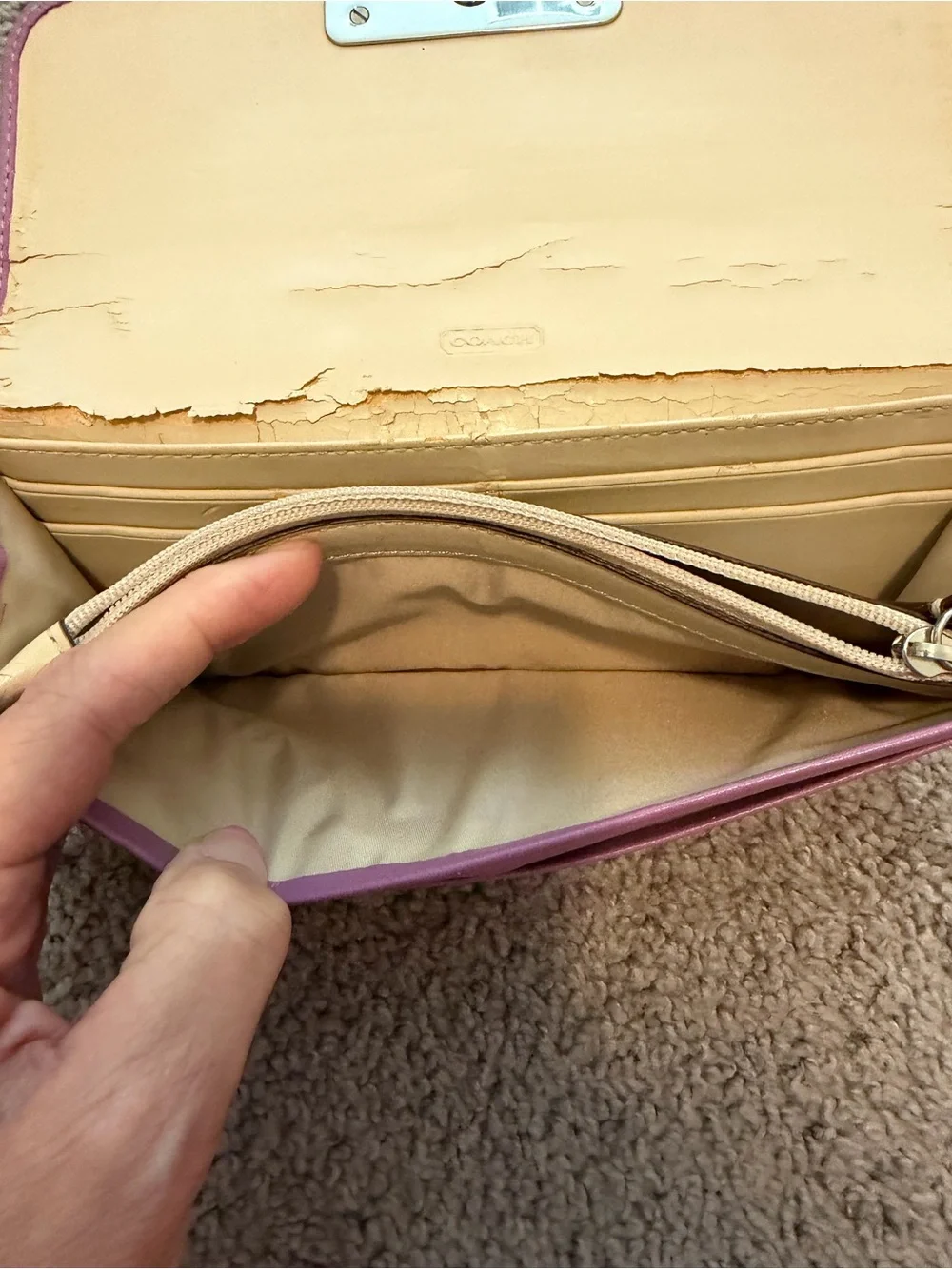 Coach Kristin Canvas Wallet w/Lavender Leather  Trim PROJECT PIECE